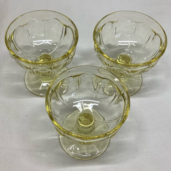 3 Vintage Noritake Provincial Gold Yellow Low Sherbets Glasses 3 7/8” - Picture 2 of 6
